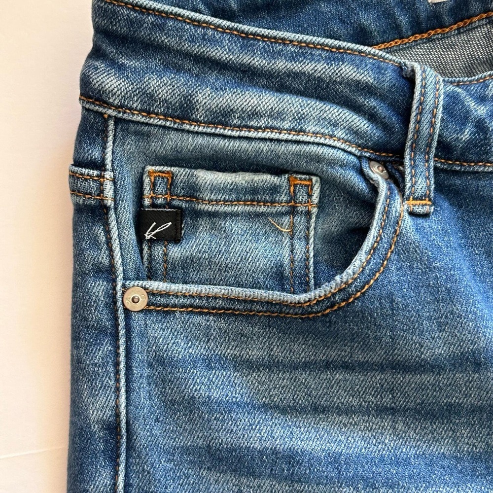 Kancan Womens Jeans 5/26 Blue Audrina Mid Rise Ankle Skinny Jeans Fringe‎ Y2K - Picture 4 of 14